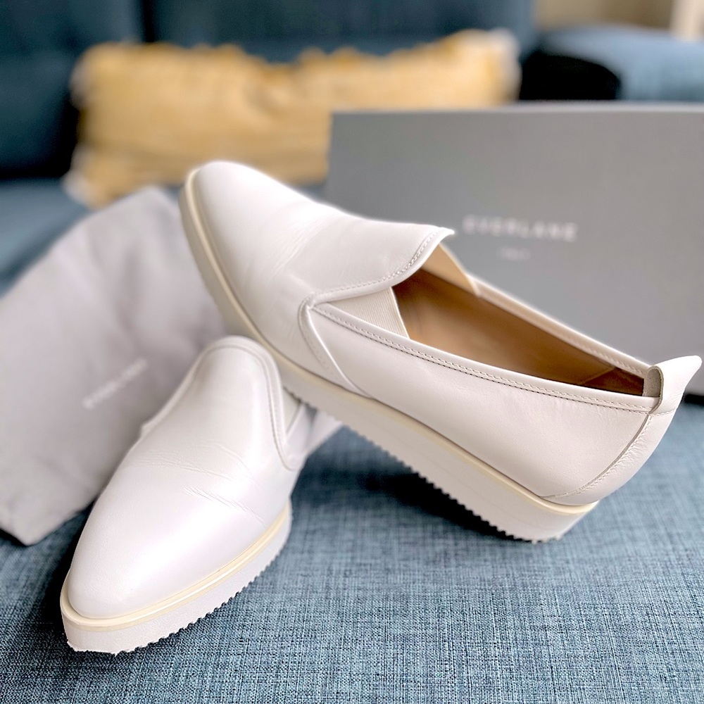 Everlane Ivory Leather Street Shoe 10.5 *DISCONTINUED, RARE* good condition!!